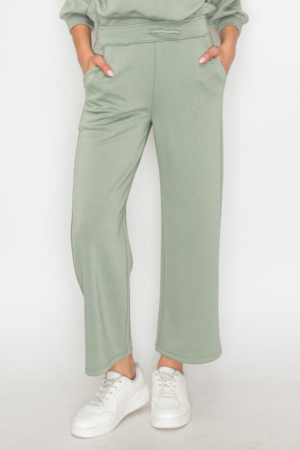 Women's High Rise Cropped Straight Leg Pants