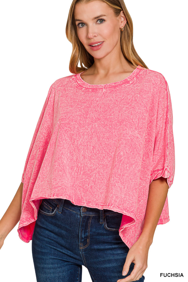 Premium cotton crinkle wash oversized tee
