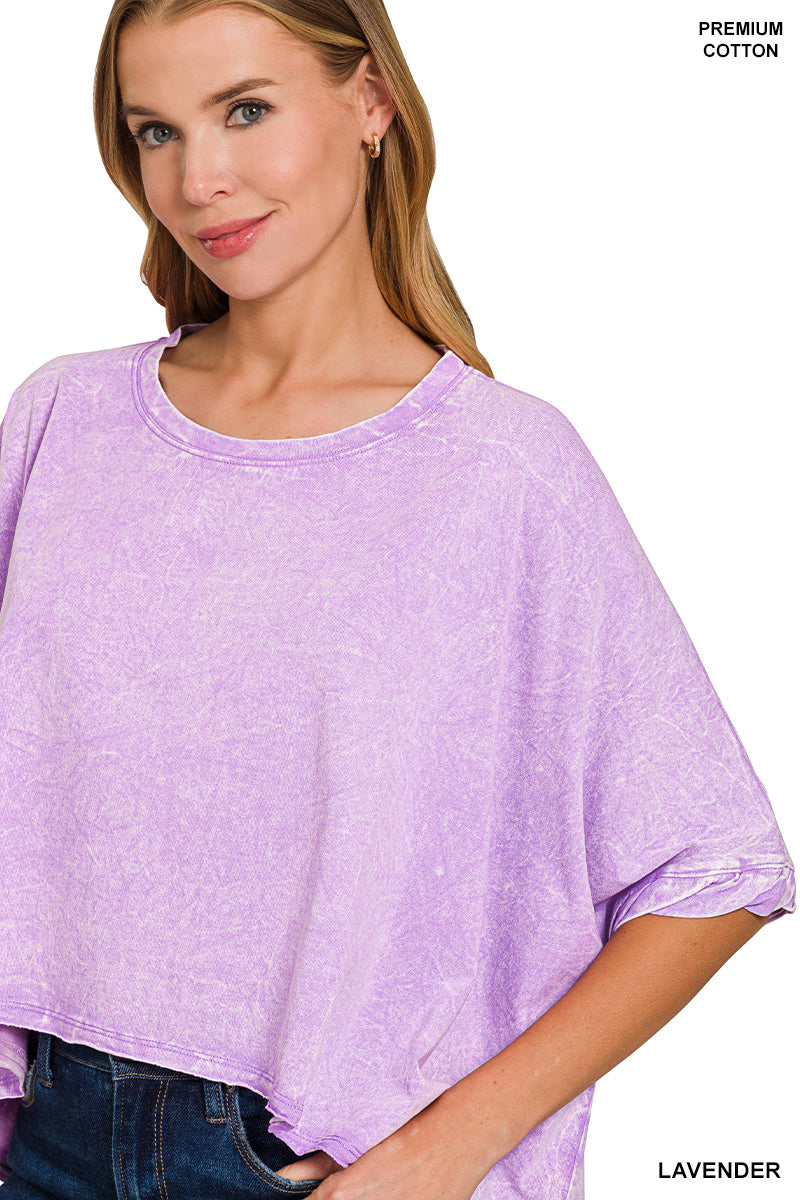 Premium cotton crinkle wash oversized tee