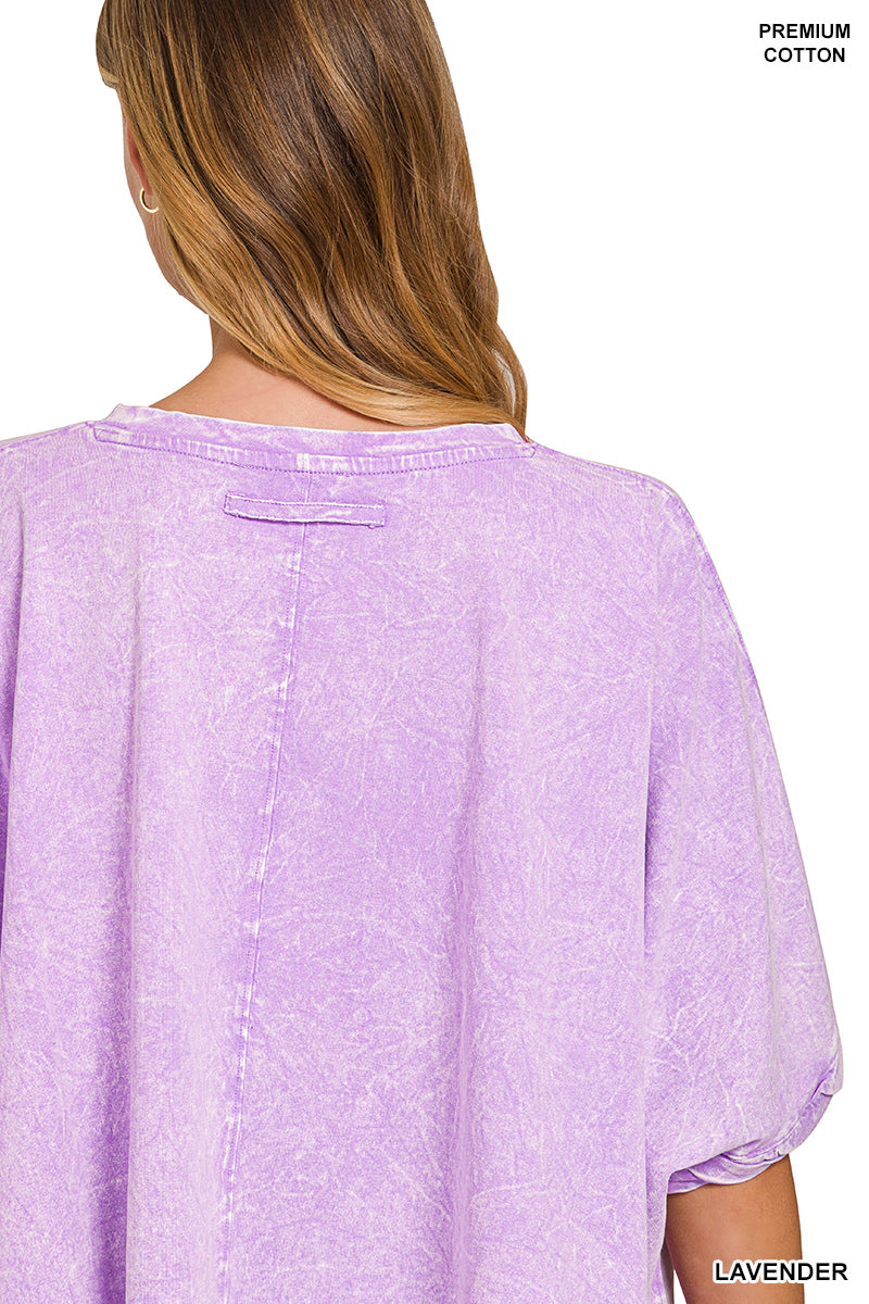 Premium cotton crinkle wash oversized tee