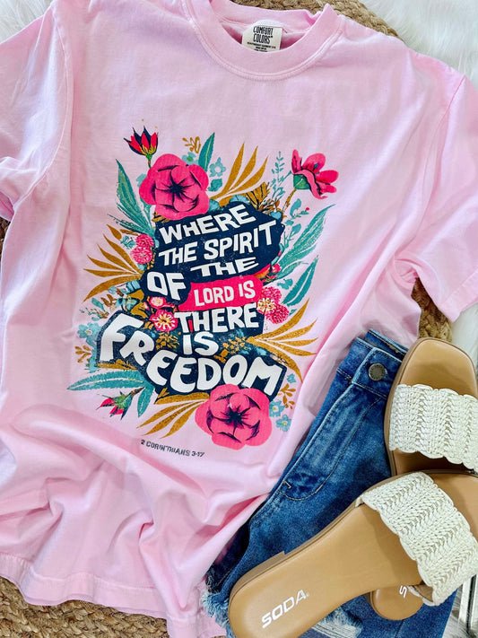 Where The Spirit Of The Lord Is Freedom Comfort Color Tee