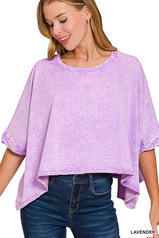 Premium cotton crinkle wash oversized tee